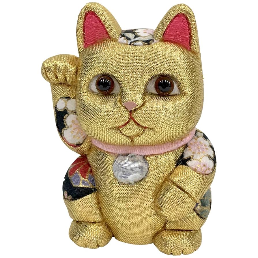 柿沼東光作 江戸木目込み人形 招き猫 (小)金襴B 柿沼人形｜江戸木目込み招き猫 ｜ARTISAN